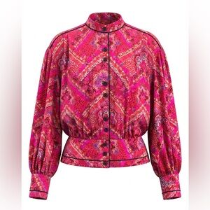 ANNE CRIMMINS FOR UMI COLLECTIONS WOMENS 2PC SILK BLOUSE AND SKIRT RED SIZE 12